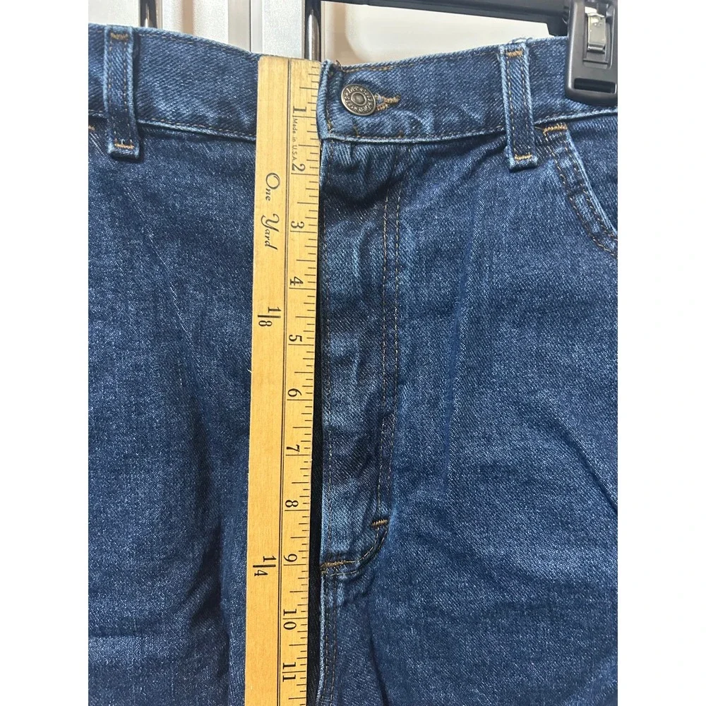 Vintage Lee High Waisted Denim Shorts Dark Wash Made in USA 16 MED Indigo Cotton